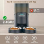 Годівниця для котів та собак автоматична Honeyguaridan S68 WiFi, 6,5л, Чорна